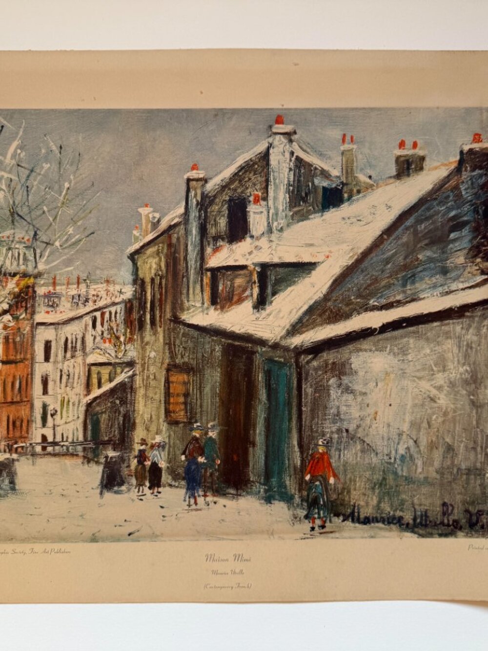 Vintage 1960 Maurice Utrillo print of Maison Mimi